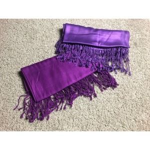 Lot of 2 Purple Scarves / Wraps 74"x21"